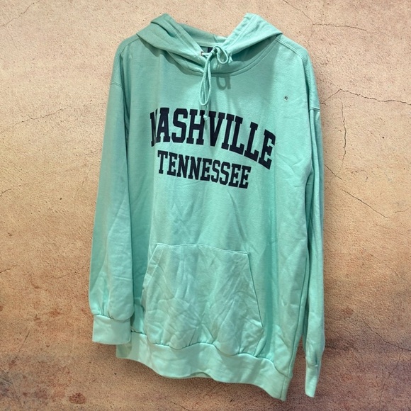 NASHVILLE TENNESSEE Tops - NASHVILLE TENNESSEE Sea Foam Green Hoodie Sweatshirt, XL, NWT